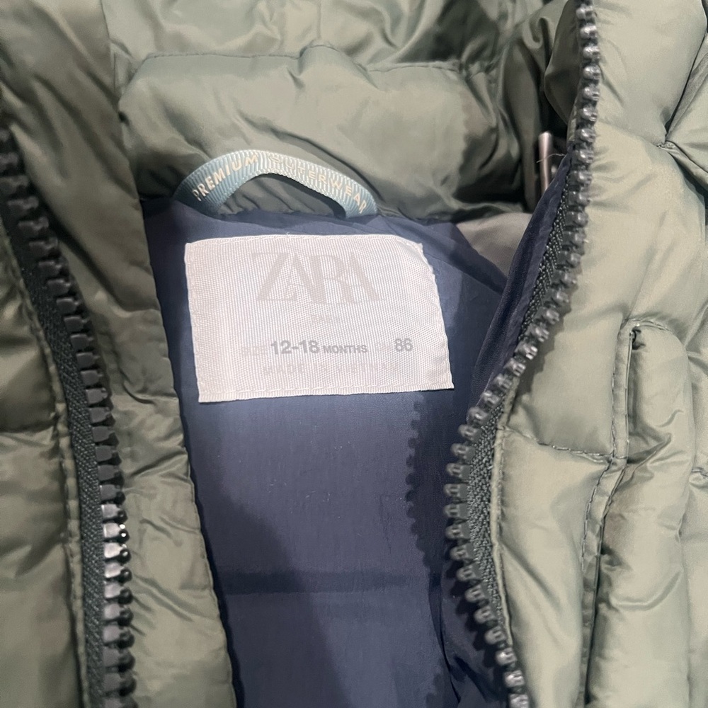 Zara Kids Puff Jacket in Olive Green - Picture 4 of 12